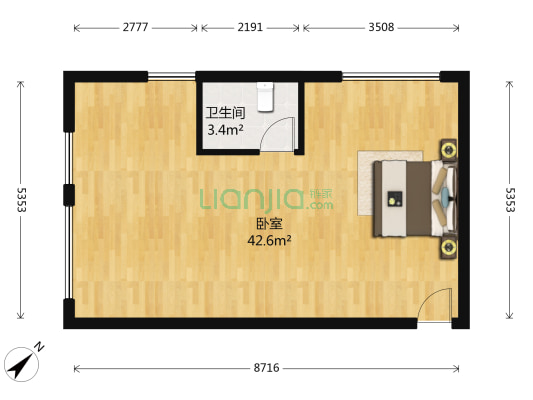 中粮创芯公园 1室0厅1卫 50平方