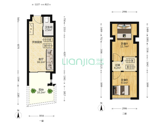 中澳滨河湾四季公馆 2室1厅1卫 32平方