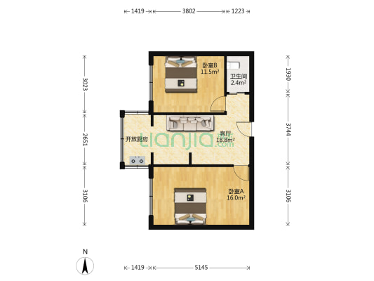 新茂巷 2室1厅1卫 61平方