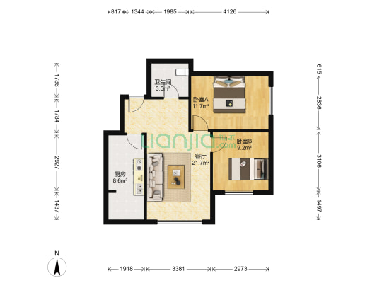 星耀南城 2室1厅1卫 78平方