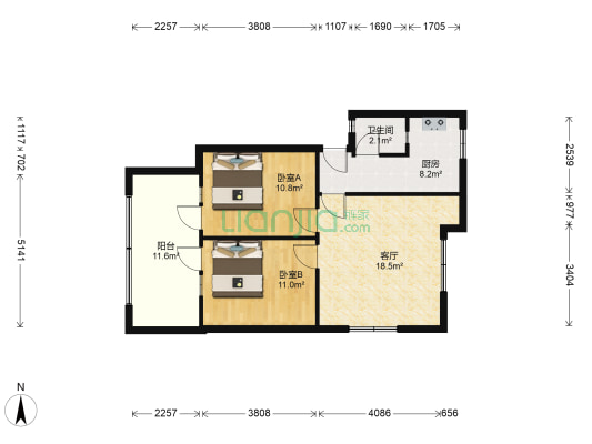 建设坡 2室1厅1卫 69平方