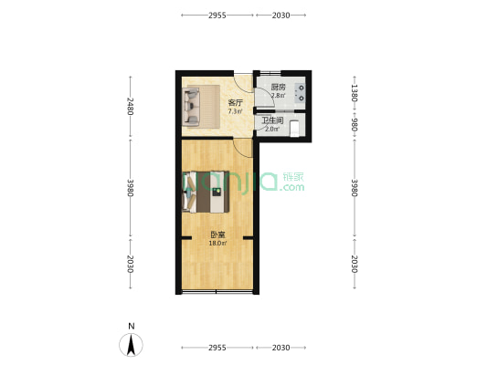 醋坊新村 1室1厅1卫 35平方