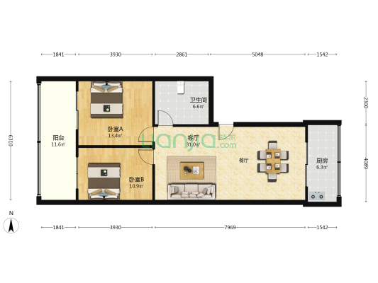 物资回收小区 2室1厅1卫 99平方