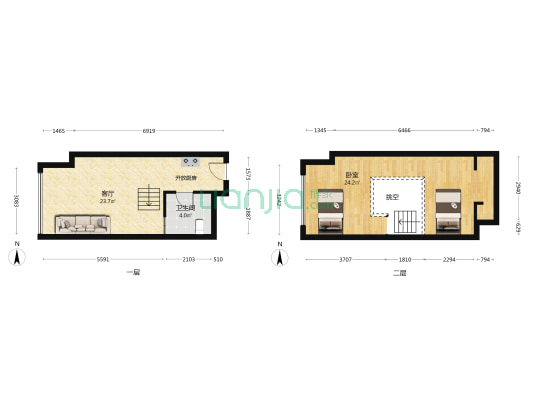联泰滨江中心 1室1厅1卫 49平方