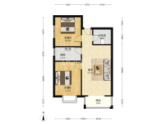 西南向两居，精装修 拎包入住，楼层好-涿州翡翠城户型图