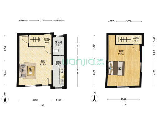 建设村余家 1室1厅1卫 56平方