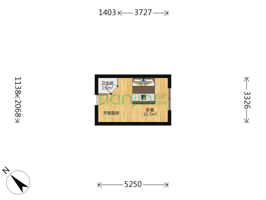 梓潼街37号 1室0厅1卫 25平方