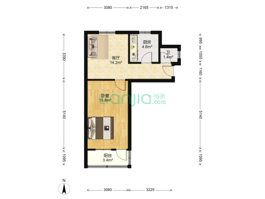 济钢新村中心区 1室1厅1卫 51平方