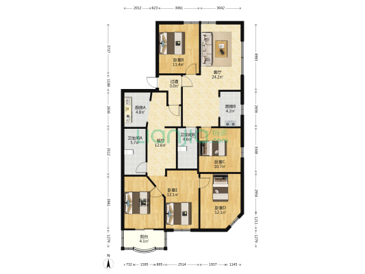 米兰花苑 5室2厅2卫 147平方