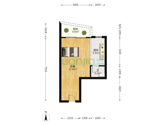 锦光花苑 1室0厅1卫 41平方