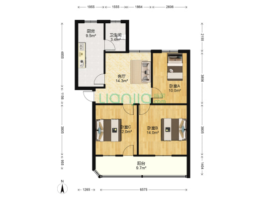 西湖南街种子公司家属楼 3室1厅1卫 85平方