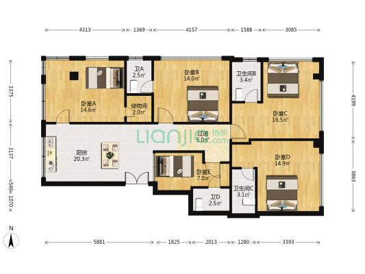 声远路 5室0厅4卫 170平方