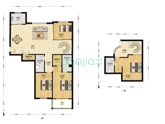 瓯南家园 4室1厅3卫 131平方