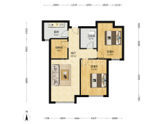 涿州高铁东站，鸿坤理想湾全南2居室，精装修-涿州鸿坤理想湾南区户型图