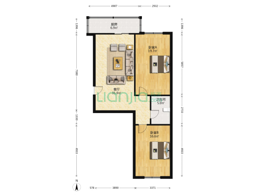 电力七小区 2室1厅1卫 95平方