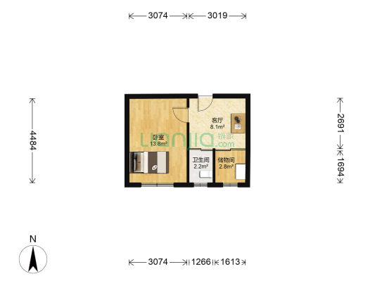 广电小区 1室1厅1卫 40平方