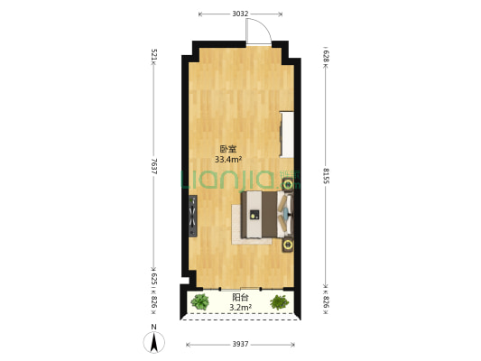 红谷瑞仕城际广场 1室0厅0卫 55平方