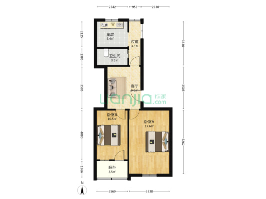 板桥北巷46号 2室1厅1卫 70平方