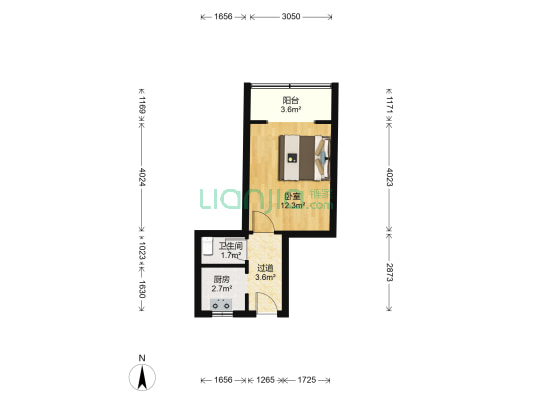 北湖正街24号 1室0厅1卫 30平方