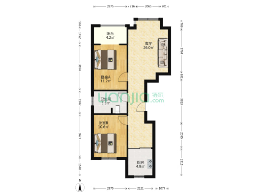 兴泰里二区 2室1厅1卫 83平方