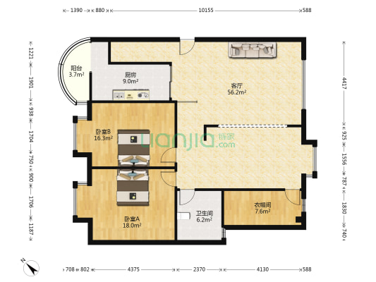 蝴蝶泉 2室1厅1卫 249平方