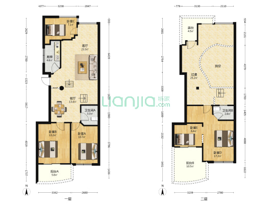 福泽家园 5室2厅2卫 93平方