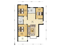 范阳路  京港澳高速  名流美誉 南北通透三居室-涿州名流美域户型图