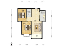 水岸花城两居出售全南户型中低楼层进出方便-涿州水岸花城户型图