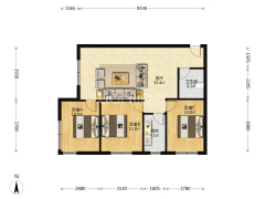 东兴北街弘德缘精装大三居，本满二年。-涿州弘德缘户型图