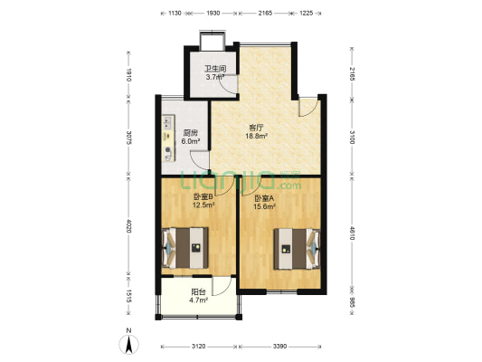 同心路57号 2室1厅1卫 71平方