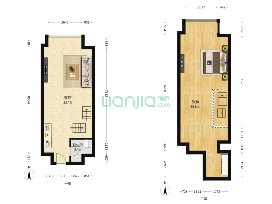 融创世园大观 1室1厅1卫 54平方