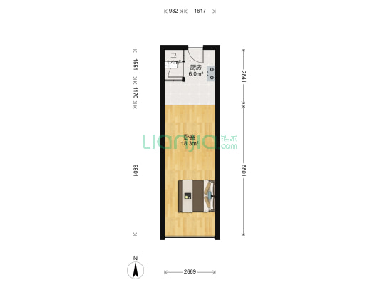 华茂1958C区 1室0厅1卫 42平方