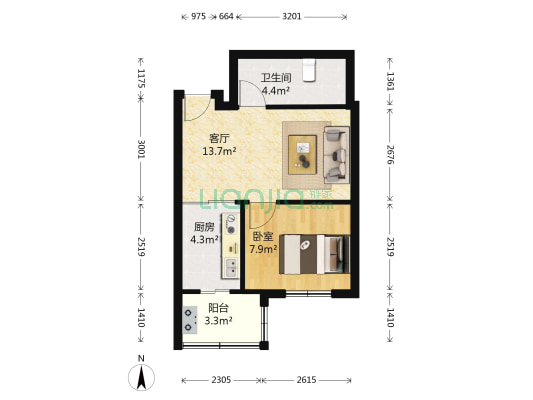 沈阳和泰馨城 1室1厅1卫 43平方