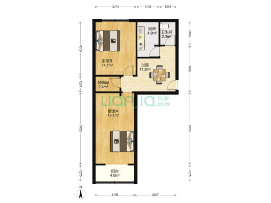 兰石一分厂家属院 2室0厅1卫 60平方