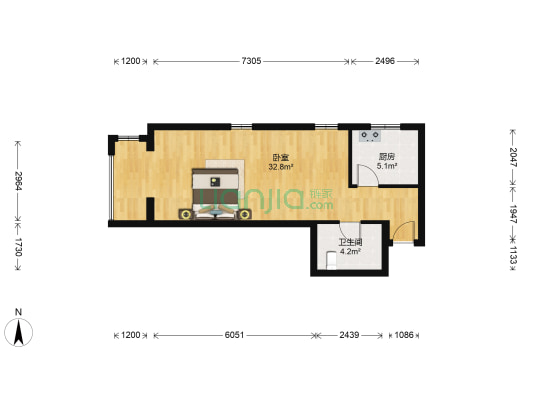 新悦家园 1室0厅1卫 59平方