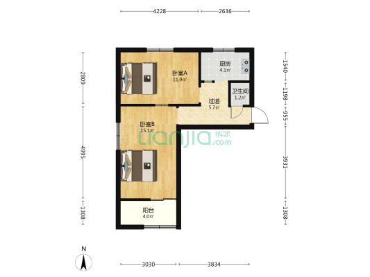 搪瓷厂小区 2室0厅1卫 51平方