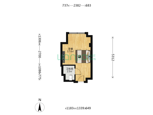 济水柏然公馆 1室0厅1卫 31平方