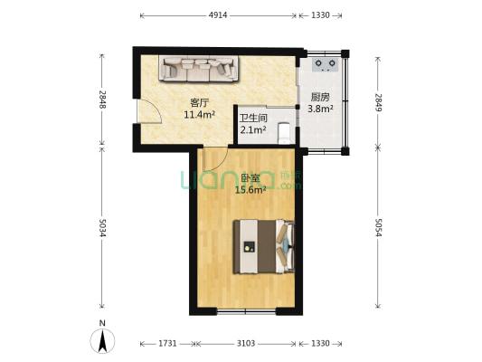 花苑小区 1室1厅1卫 42平方