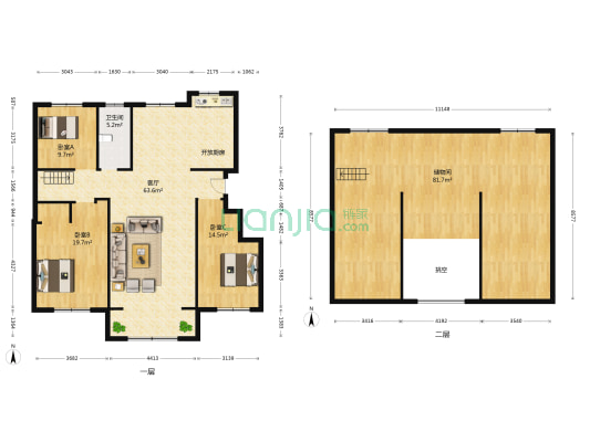 颐泽花园紫薇苑 3室1厅1卫 211平方