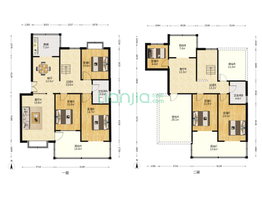 荣盛花园 6室3厅2卫 227平方