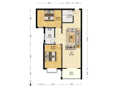 青花府电梯洋房  南北通透两居室  毛坯房随意装修-涿州天保青花府户型图