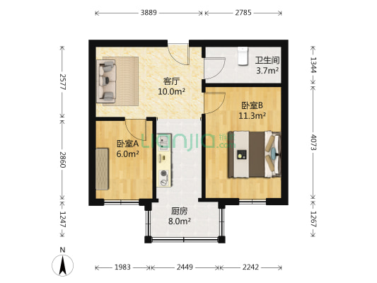 工人新村二期 2室1厅1卫 58平方