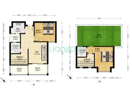丰瑞玺悦城 2室1厅2卫 82平方