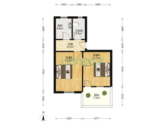 吴山巷 2室0厅1卫 58平方