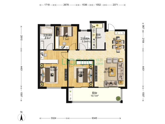 浩创·梧桐郡 3室2厅2卫 108平方