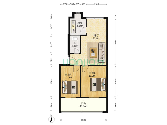 庞公提花织物厂家属院 2室1厅1卫 70平方