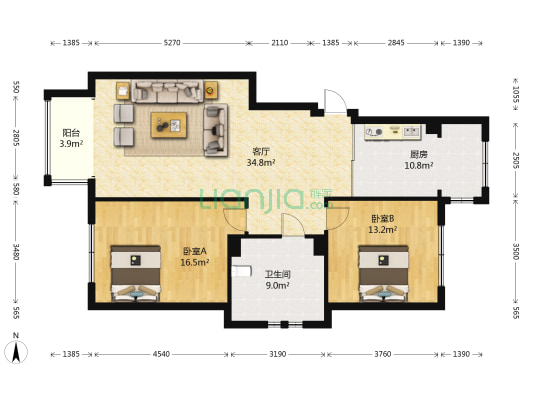 海富漫香林 2室1厅1卫 112平方