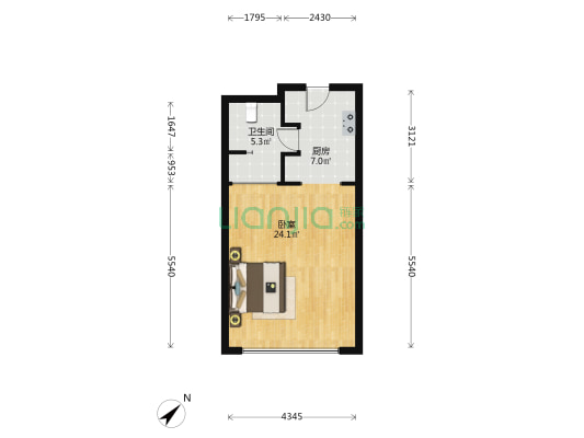勒泰中心 1室0厅1卫 67平方