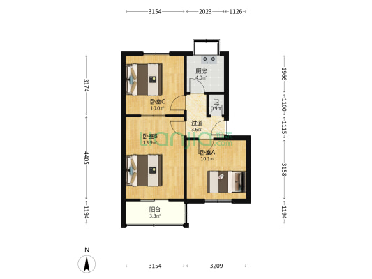 伏牛路131号院 3室0厅1卫 55平方