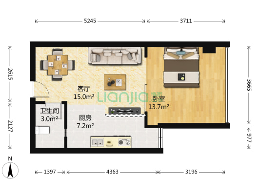 蓉上坊一期 1室1厅1卫 50平方
